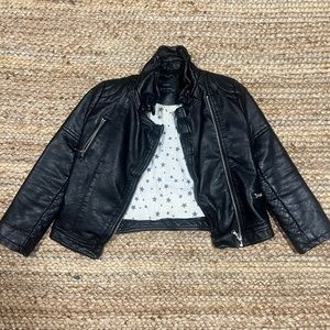 Zara Kids Faux Leather Biker Jacket Size 7/8